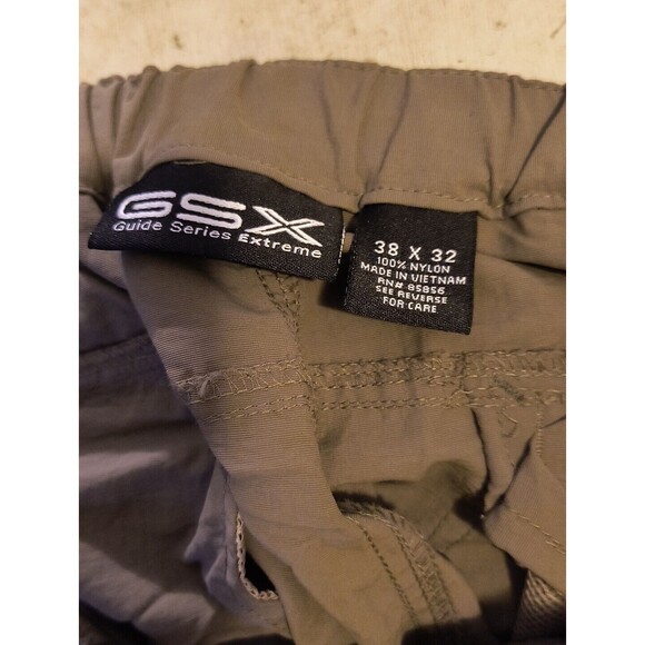 GSX Men's 38X32 Pants Shorts Green Convertible Hiking Out Straight Leg - Picture 5 of 5